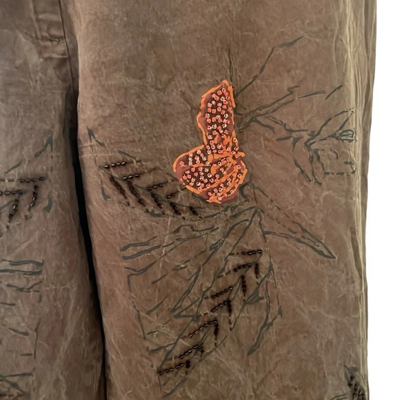 Silk pants. Hand beaded. Boho. Vintage. Alberta Ferretti Aeffe. Rare. - Picture 13 of 14
